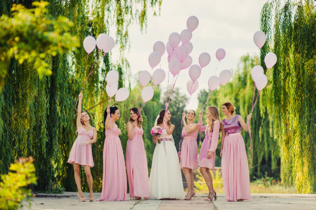 Hochzeitsluftballons Gruppenfoto